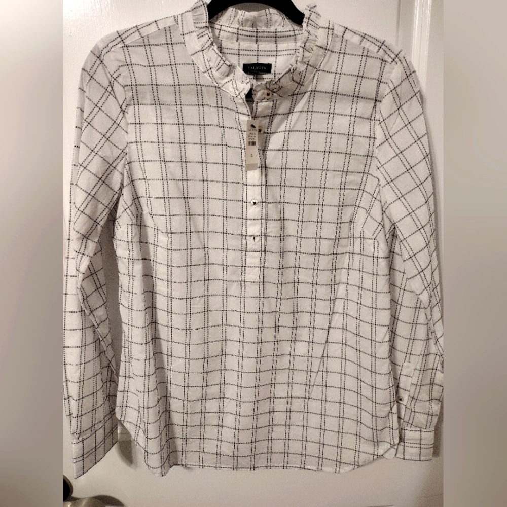 Windowpane print blouse